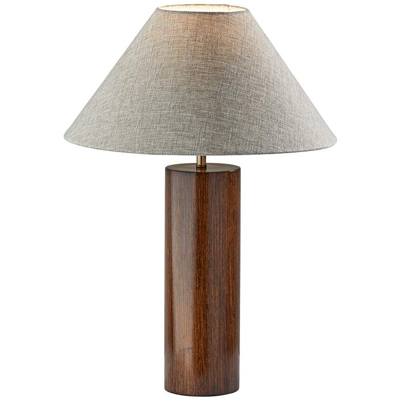 Image 1 Adesso Martin 25 1/2" Walnut Poplar Wood Column Modern Table Lamp