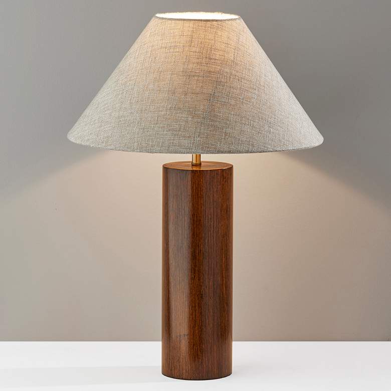 Image 2 Adesso Martin 25 1/2" Walnut Poplar Wood Column Modern Table Lamp more views