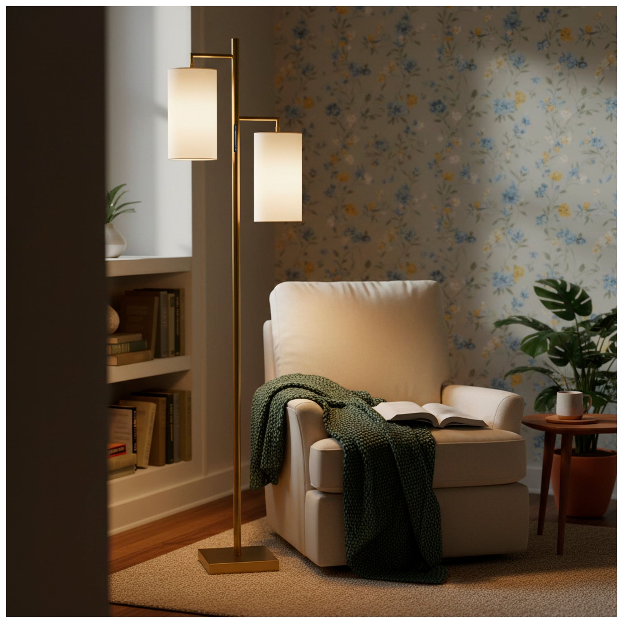 Image 2 Adesso Matilda LED Tree Lamp w. Smart Switch - Antique Brass more views