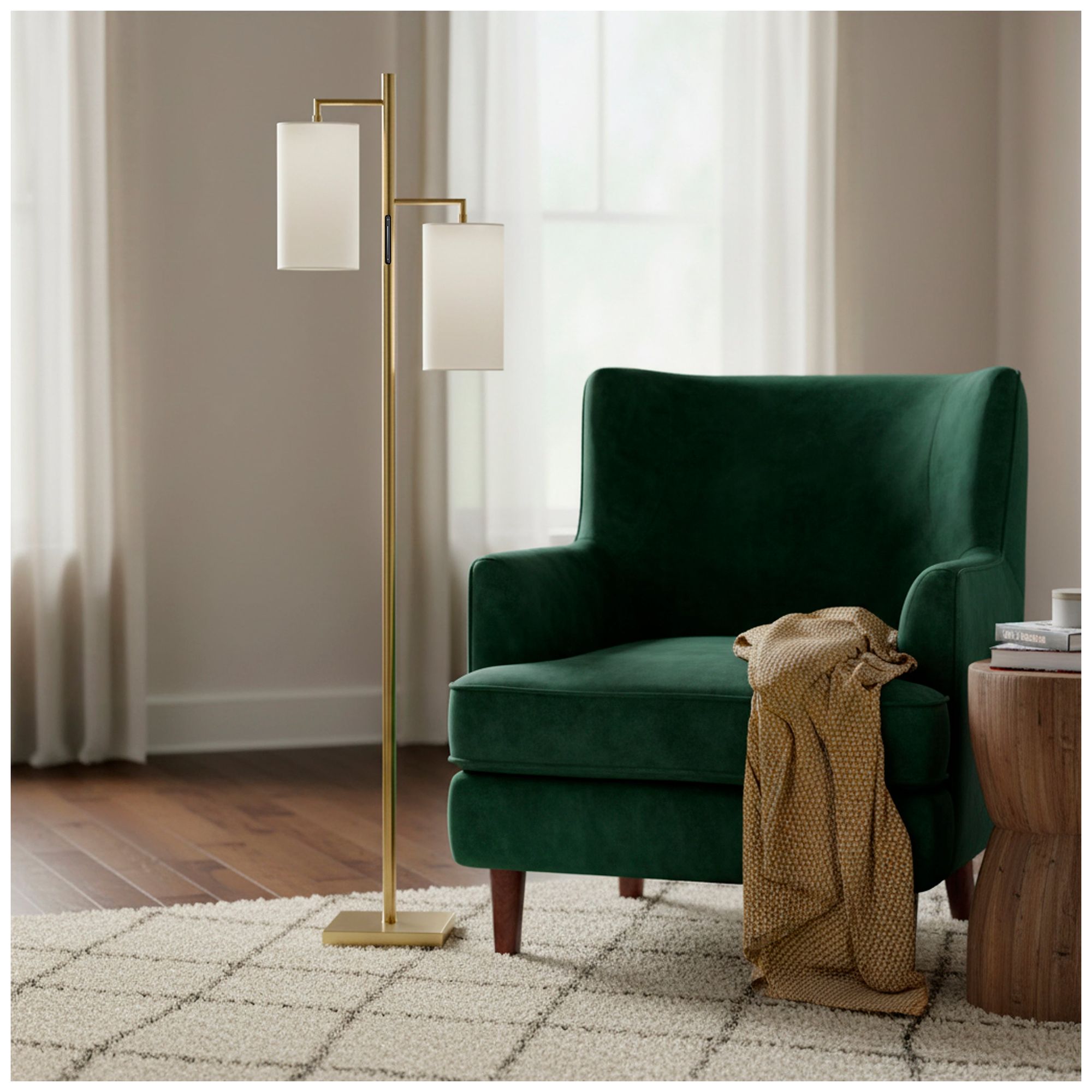 Image 3 Adesso Matilda LED Tree Lamp w. Smart Switch - Antique Brass more views