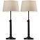 Adesso Mitchell Adjustable Height Antique Black Table Lamps Set of 2