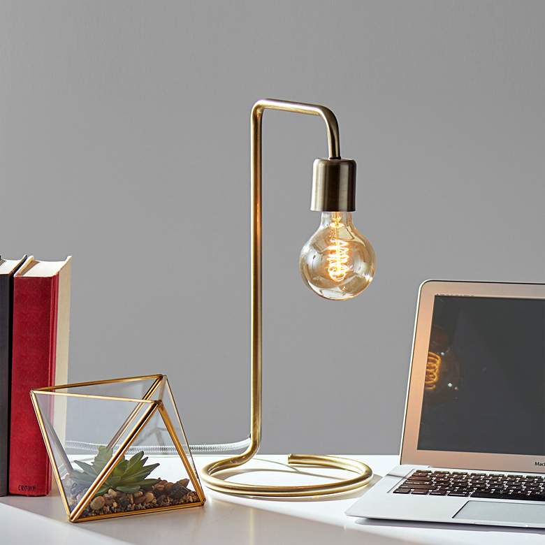 Image 1 Adesso Morgan 16 1/2" Antique Brass Industrial Modern Accent Lamp