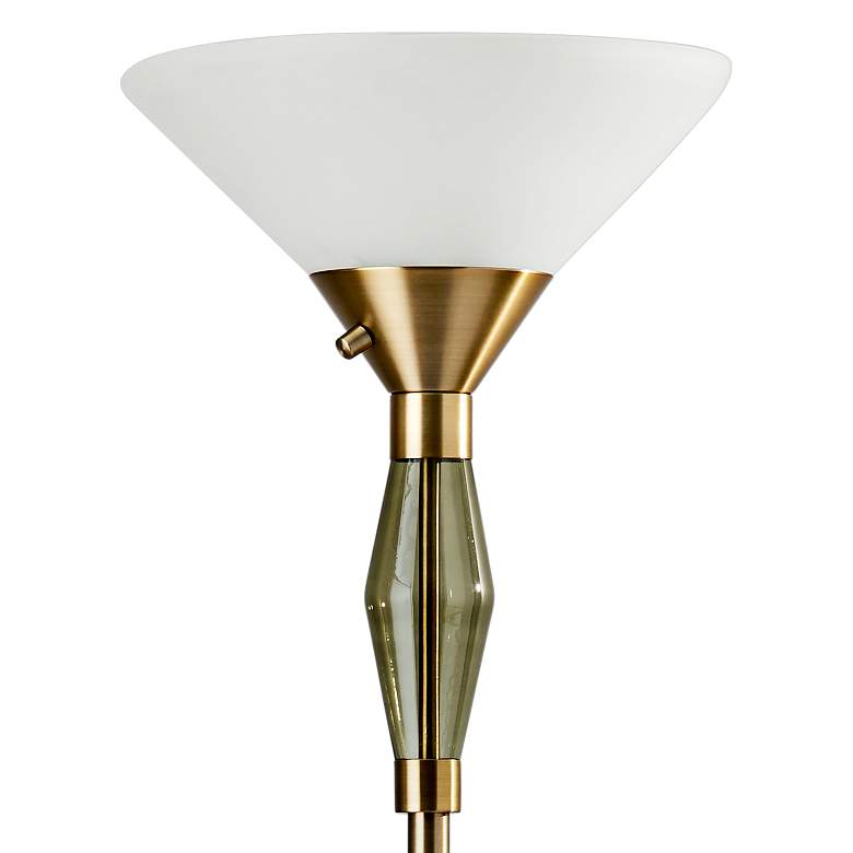 Image 3 Adesso Murphy 71 inch High Glass and Brass Modern Torchiere Floor Lamp more views