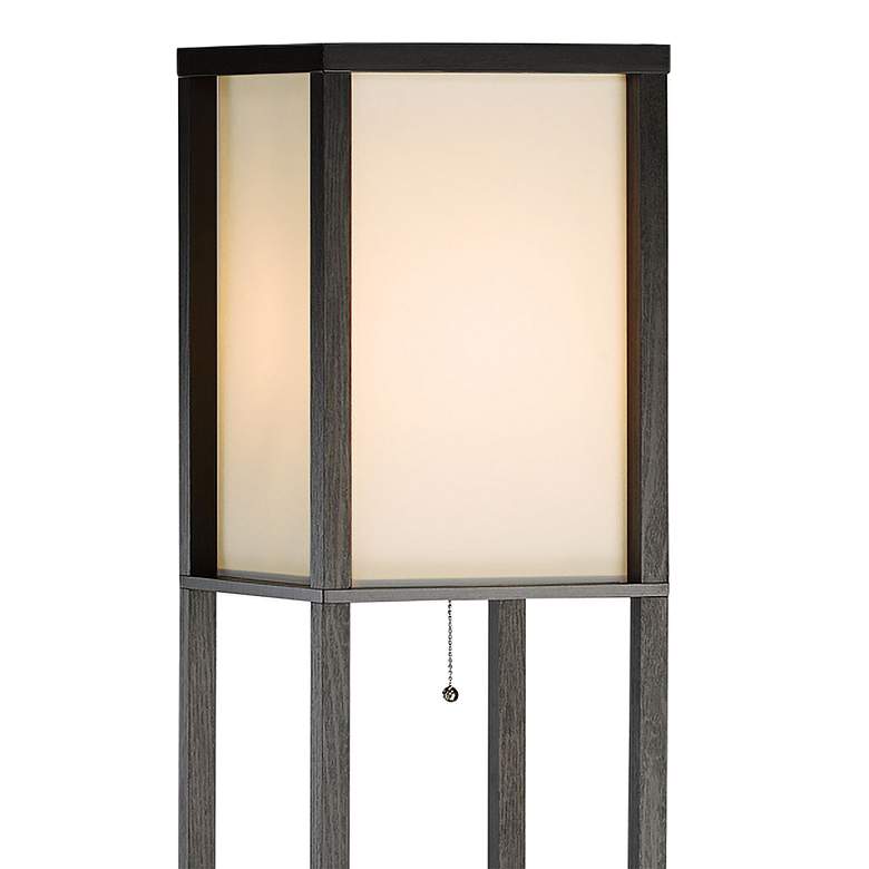 Image 3 Adesso Murray 72 inch Black Wood 3-Drawer Etagere Floor Lamp more views