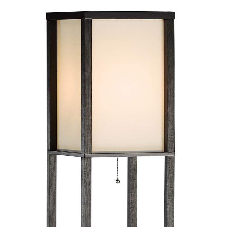 Image 3 Adesso Murray 72" Black Wood 3-Drawer Etagere Floor Lamp more views
