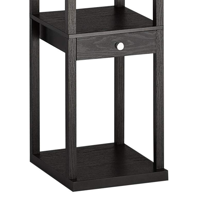 Image 4 Adesso Murray 72" Black Wood 3-Drawer Etagere Floor Lamp more views