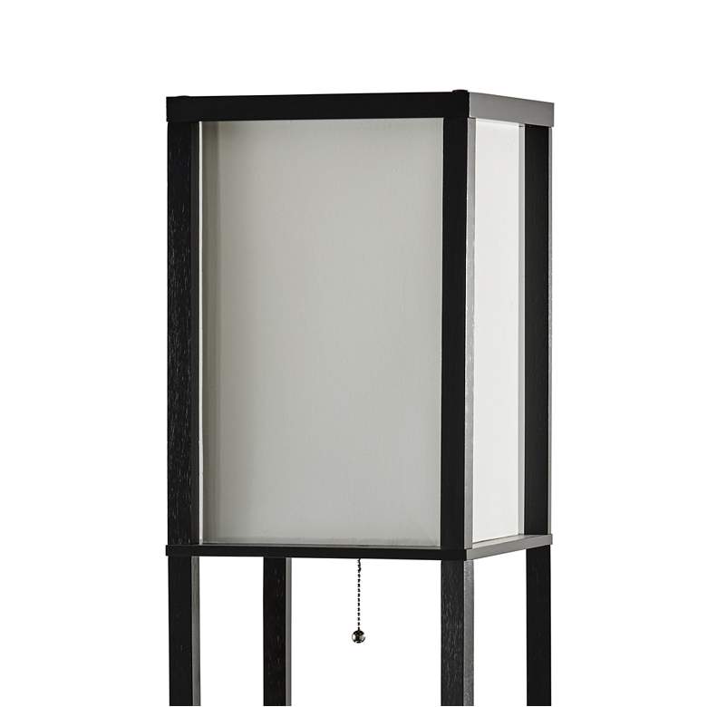 Image 5 Adesso Murray 72" Black Wood 3-Drawer Etagere Floor Lamp more views