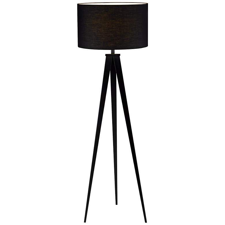 Image 1 Adesso Noir 65 1/2" High Black Finish Modern Tripod Floor Lamp