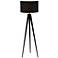 Adesso Noir 65 1/2" High Black Finish Modern Tripod Floor Lamp