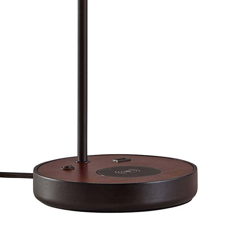 Image 4 Adesso Oliver 19 1/2 inch Black Accent Table Lamp with Qi Charging Pad more views