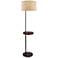 Adesso Oliver Black Modern Wireless Charging USB Tray Table Floor Lamp