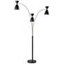 2_Adesso Oscar 82" High Black and Antique Brass 3-Arm Arc Floor Lamp