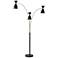 Adesso Oscar 82" High Black and Antique Brass 3-Arm Arc Floor Lamp