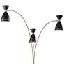3_Adesso Oscar 82" High Black and Antique Brass 3-Arm Arc Floor Lamp more views