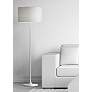 Adesso Oslo Matte White Metal and Paper Shade Modern Floor Lamp