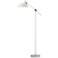 Adesso Peggy Adjustable Height White and Antique Brass Modern Floor Lamp