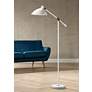Adesso Peggy Adjustable Height White and Antique Brass Modern Floor Lamp
