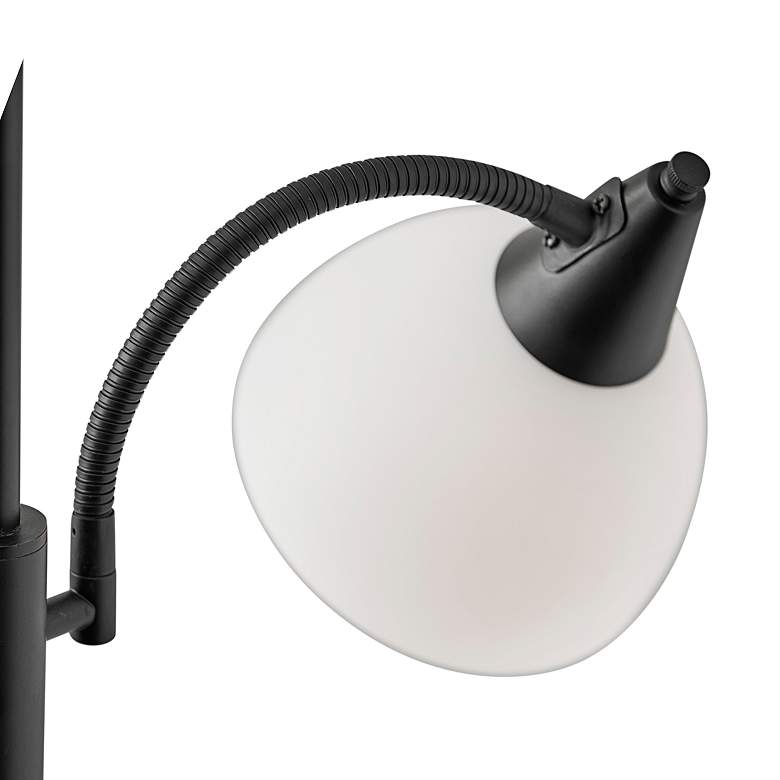 Image 5 Adesso Piedmont 71" Black Torchiere Floor Lamp with Reading Light more views