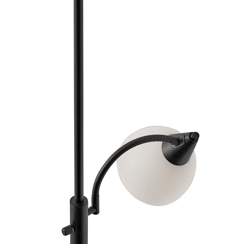 Image 6 Adesso Piedmont 71" Black Torchiere Floor Lamp with Reading Light more views