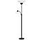 Adesso Piedmont Black Metal Torchiere Floor Lamp with Reading Light