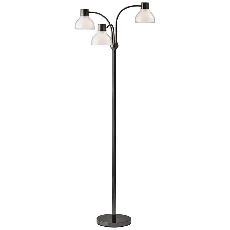 Image 2 Adesso Presley 69" Black Nickel Metal 3-Arm Gooseneck Floor Lamp