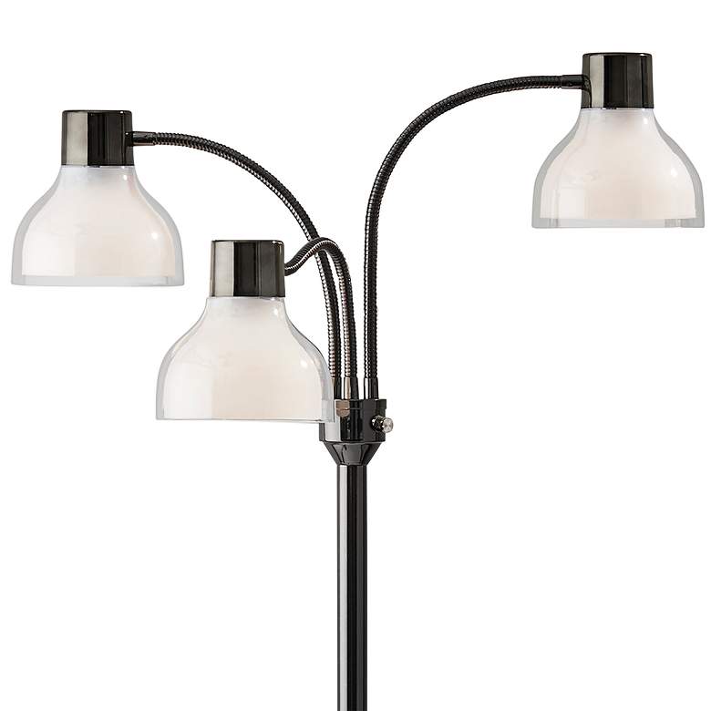 Image 3 Adesso Presley 69" Black Nickel Metal 3-Arm Gooseneck Floor Lamp more views