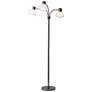 6_Adesso Presley 69" Black Nickel Metal 3-Arm Gooseneck Floor Lamp more views