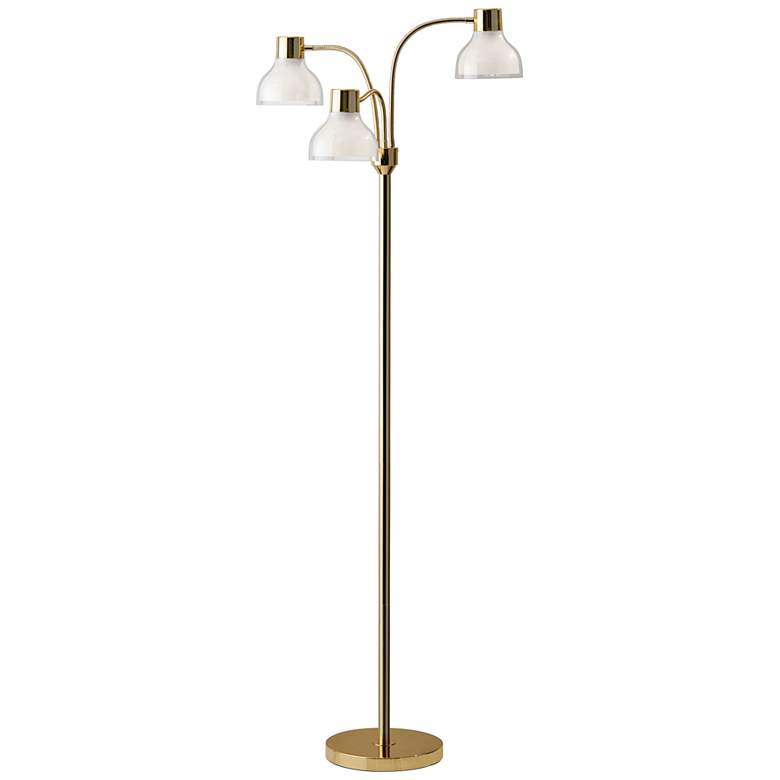 Image 2 Adesso Presley 69" Gold Metal 3-Arm Gooseneck Floor Lamp