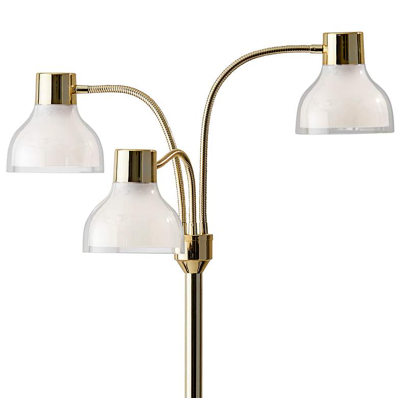 Image 3 Adesso Presley 69" Gold Metal 3-Arm Gooseneck Floor Lamp more views