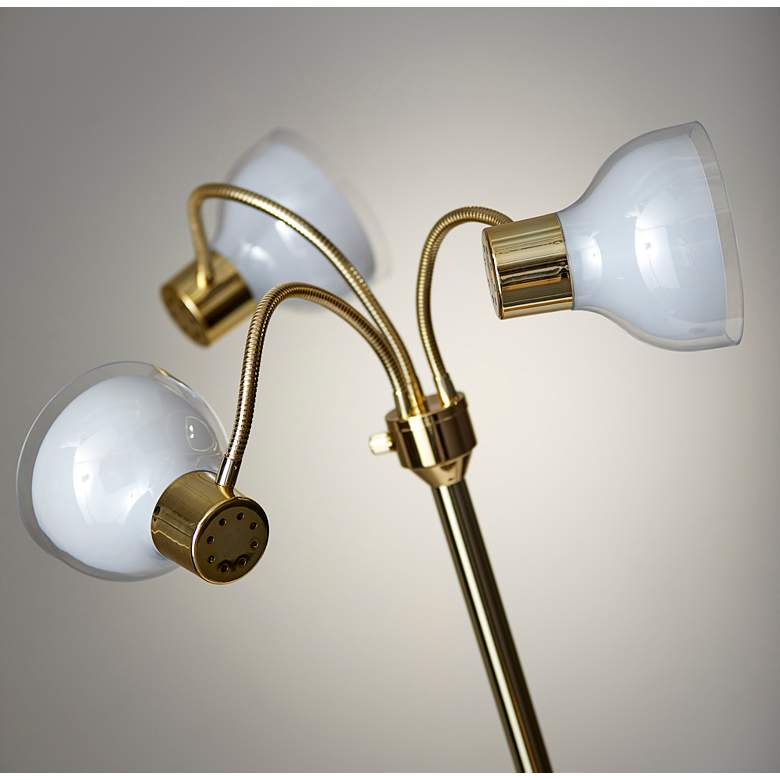 Image 5 Adesso Presley 69" Gold Metal 3-Arm Gooseneck Floor Lamp more views