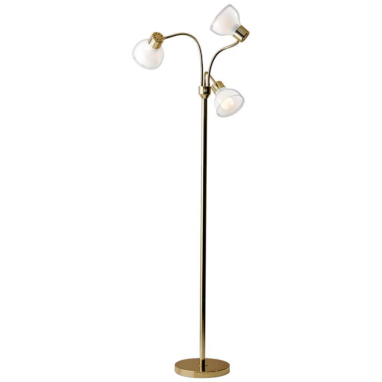 Image 6 Adesso Presley 69" Gold Metal 3-Arm Gooseneck Floor Lamp more views