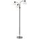 Adesso Presley 69" Polished Nickel Metal 3-Arm Gooseneck Floor Lamp