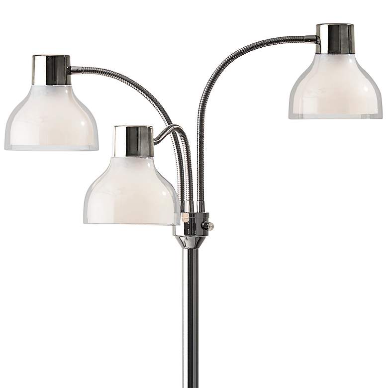 Image 3 Adesso Presley 69" Polished Nickel Metal 3-Arm Gooseneck Floor Lamp more views