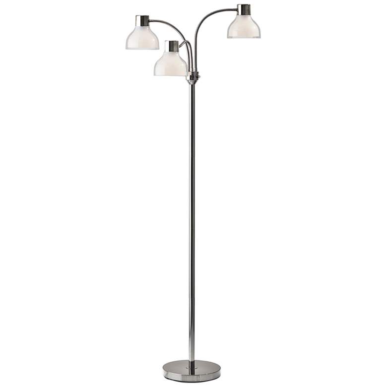 Image 5 Adesso Presley 69" Polished Nickel Metal 3-Arm Gooseneck Floor Lamp more views
