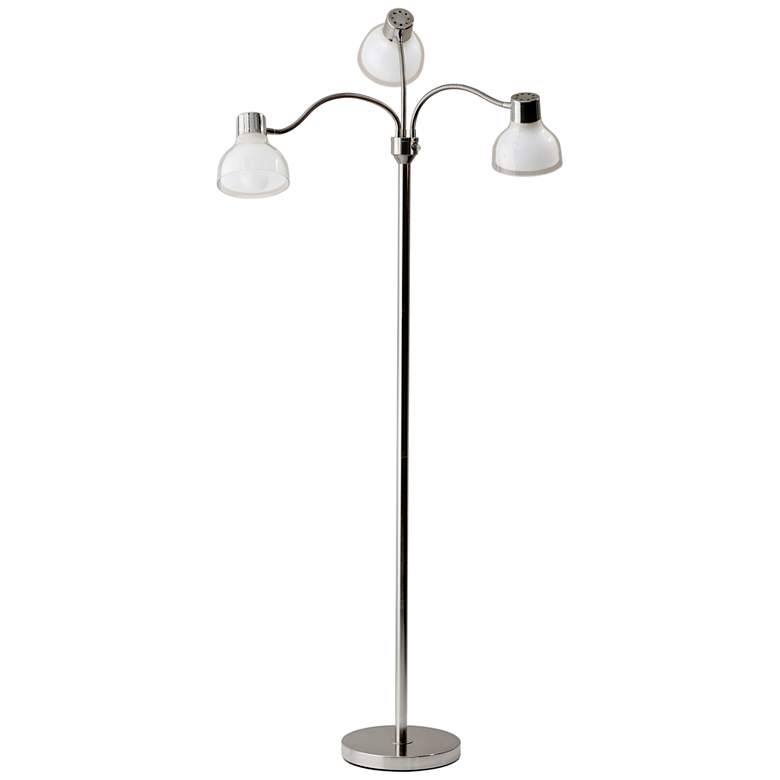 Image 6 Adesso Presley 69" Polished Nickel Metal 3-Arm Gooseneck Floor Lamp more views