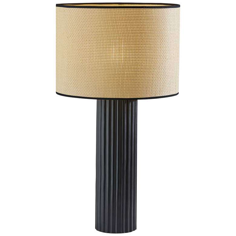 Image 3 Adesso Primrose 28 3/4" High Modern Black Ribbed Ceramic Table Lamp