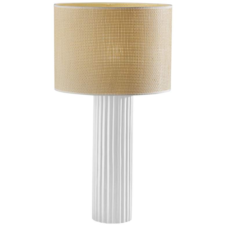 Image 1 Adesso Primrose 28 3/4" White Ribbed Ceramic Table Lamp
