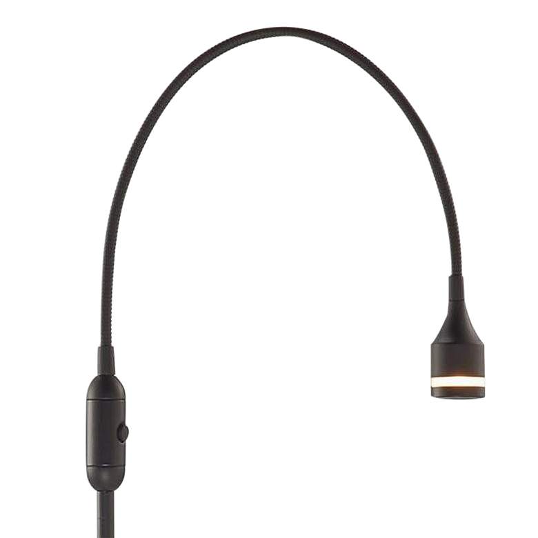 Image 2 Adesso Prospect Adjustable Height Matte Black LED Gooseneck Floor Lamp more views