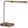 Adesso Reader 15" High Antique Brass LED Touch Desk Lamp with USB Port