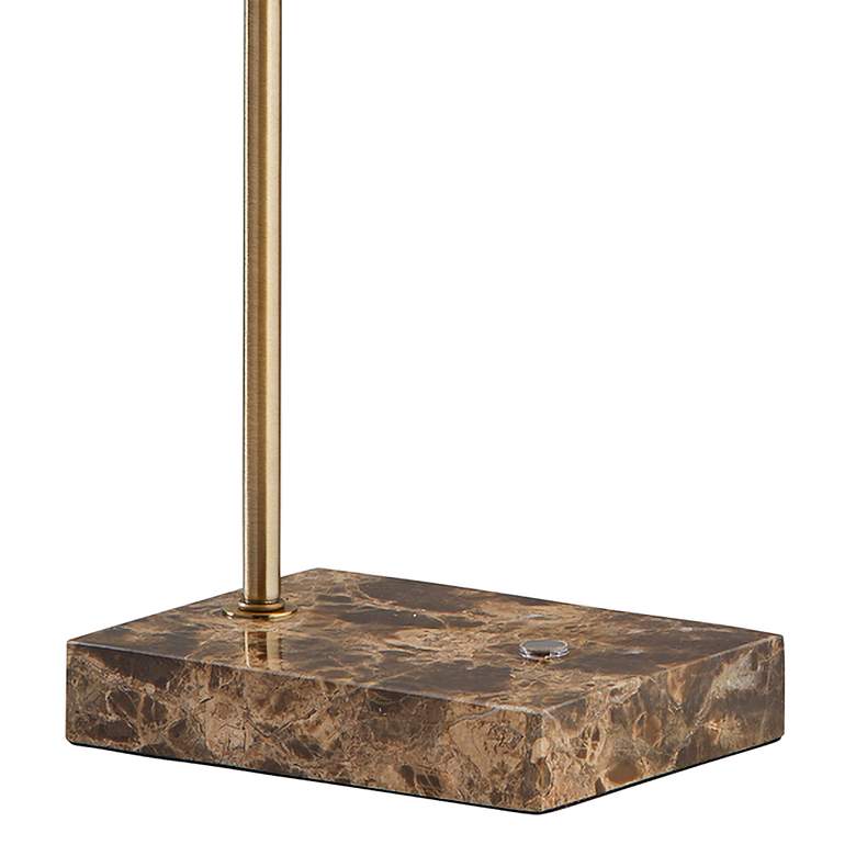 Image 3 Adesso Reader 15" High Antique Brass LED Touch Desk Lamp with USB Port more views
