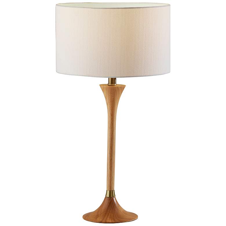 Image 2 Adesso Rebecca 26" High Modern Natural Rubber-Wood Table Lamp