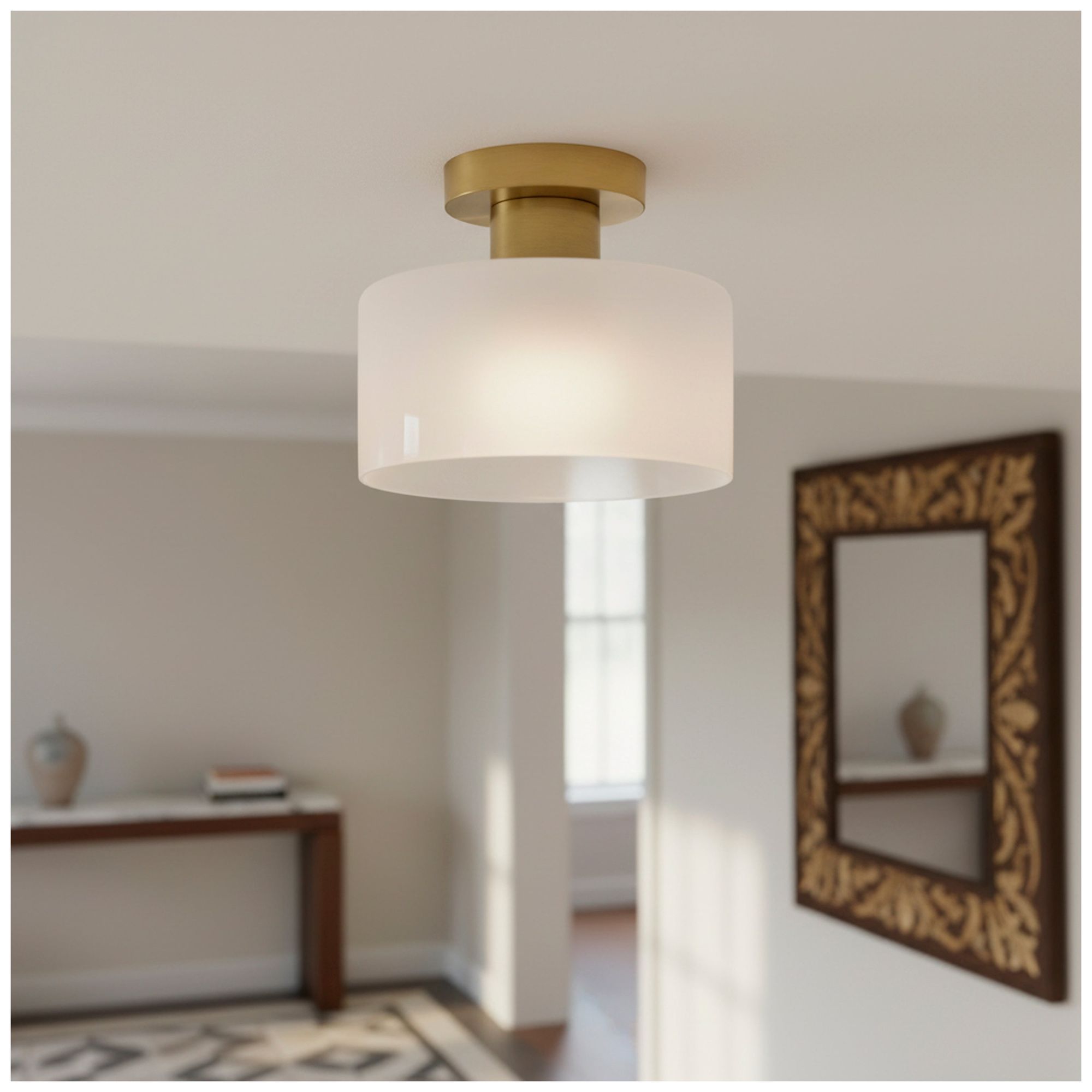 Image 4 Adesso Rhodes Flush Mount - Antique Brass more views