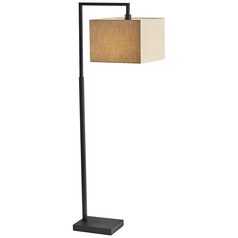 Image 1 Adesso Richard 60" High Modern Black Metal Task Floor Lamp