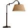 Adesso Rodeo 27" High Burlap and Antique Bronze Swing Arm Lamp