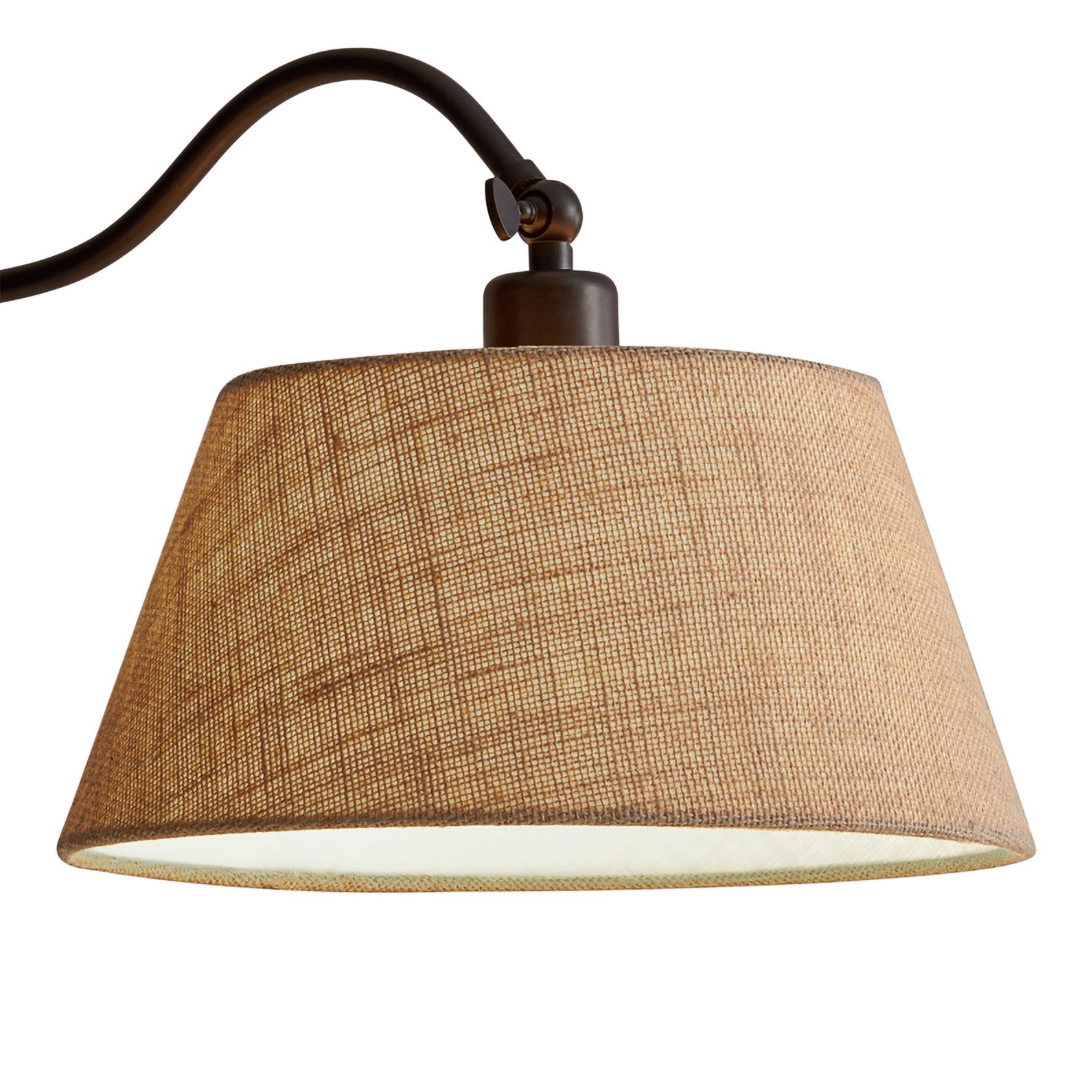 Image 3 Adesso Rodeo 27" High Burlap and Antique Bronze Swing Arm Lamp more views