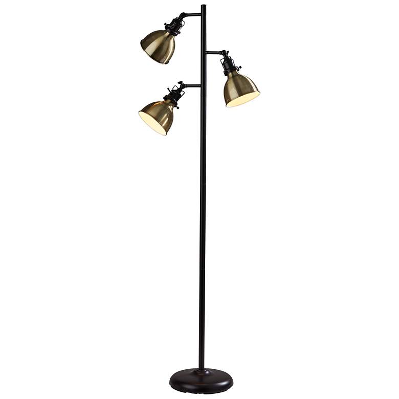 Image 1 Adesso Simplee Alden 64 3/4" High Antique Brass Task Floor Lamp