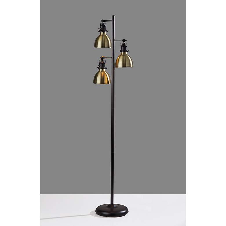 Image 3 Adesso Simplee Alden 64 3/4" High Antique Brass Task Floor Lamp more views