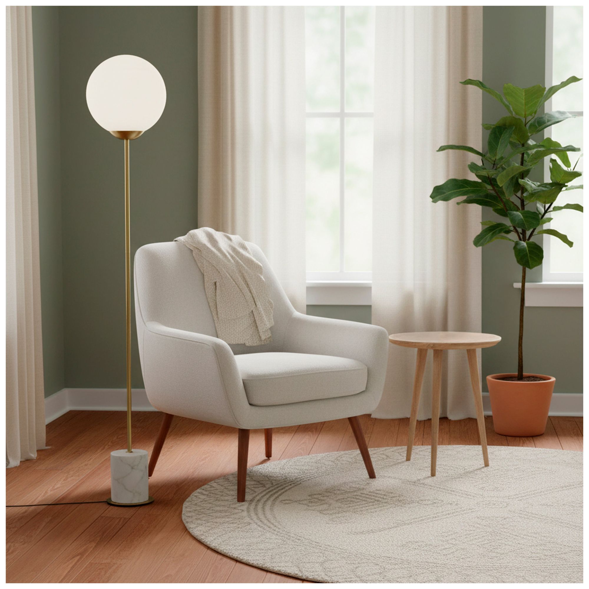 Image 2 Adesso Terra Floor Lamp - Antique Brass more views