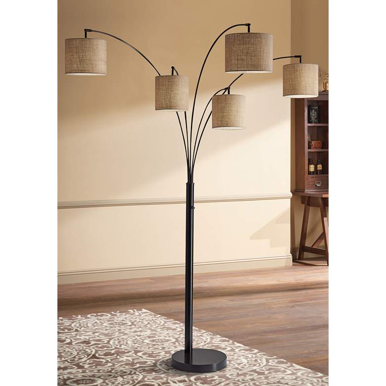 Image 6 Adesso Trinity 82" High Antique Black-Bronze 5-Light Arc Floor Lamp more views
