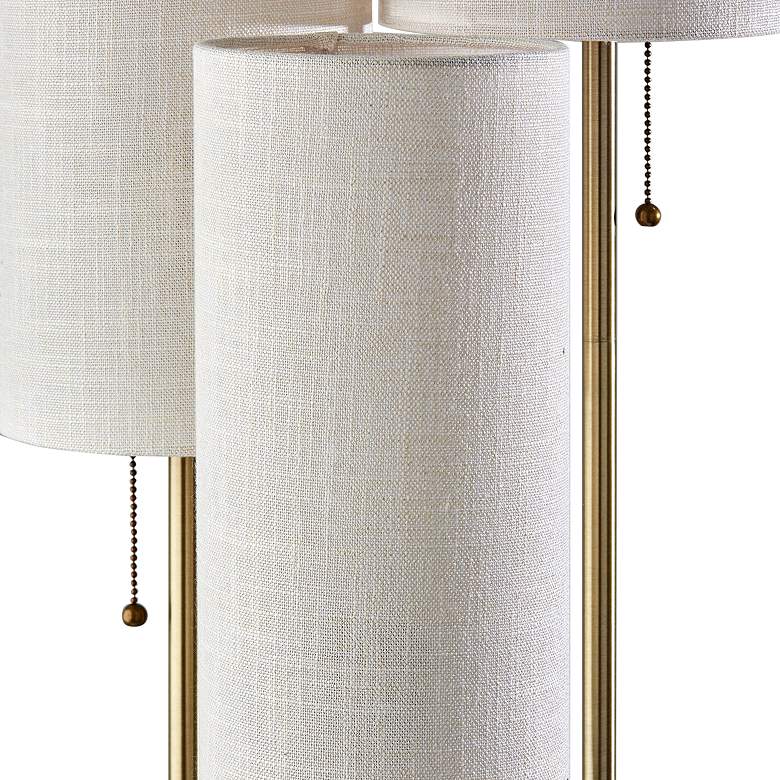 Image 2 Adesso Trio 68" High Antique Brass Tree Floor Lamp with Glass Shelves more views